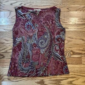 red paisley top